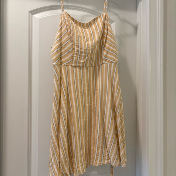 Striped Yellow and White Sundress - Picture 1 of 3